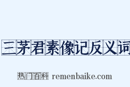 三茅君素像记反义词是什么意思的图片